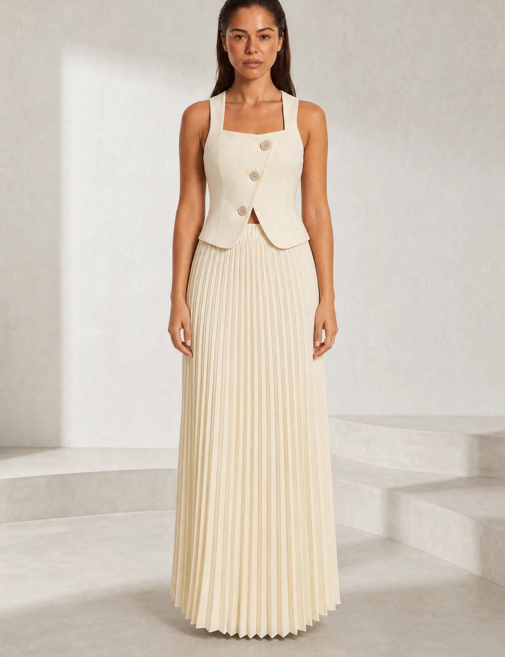 Ensemble abricot encolure carrée | Lounelle Paris