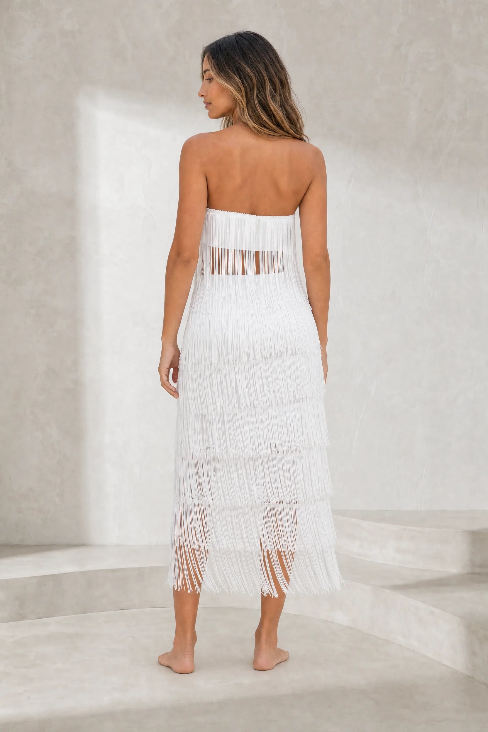Ensemble blanc bandeau à franges | Lounelle Paris