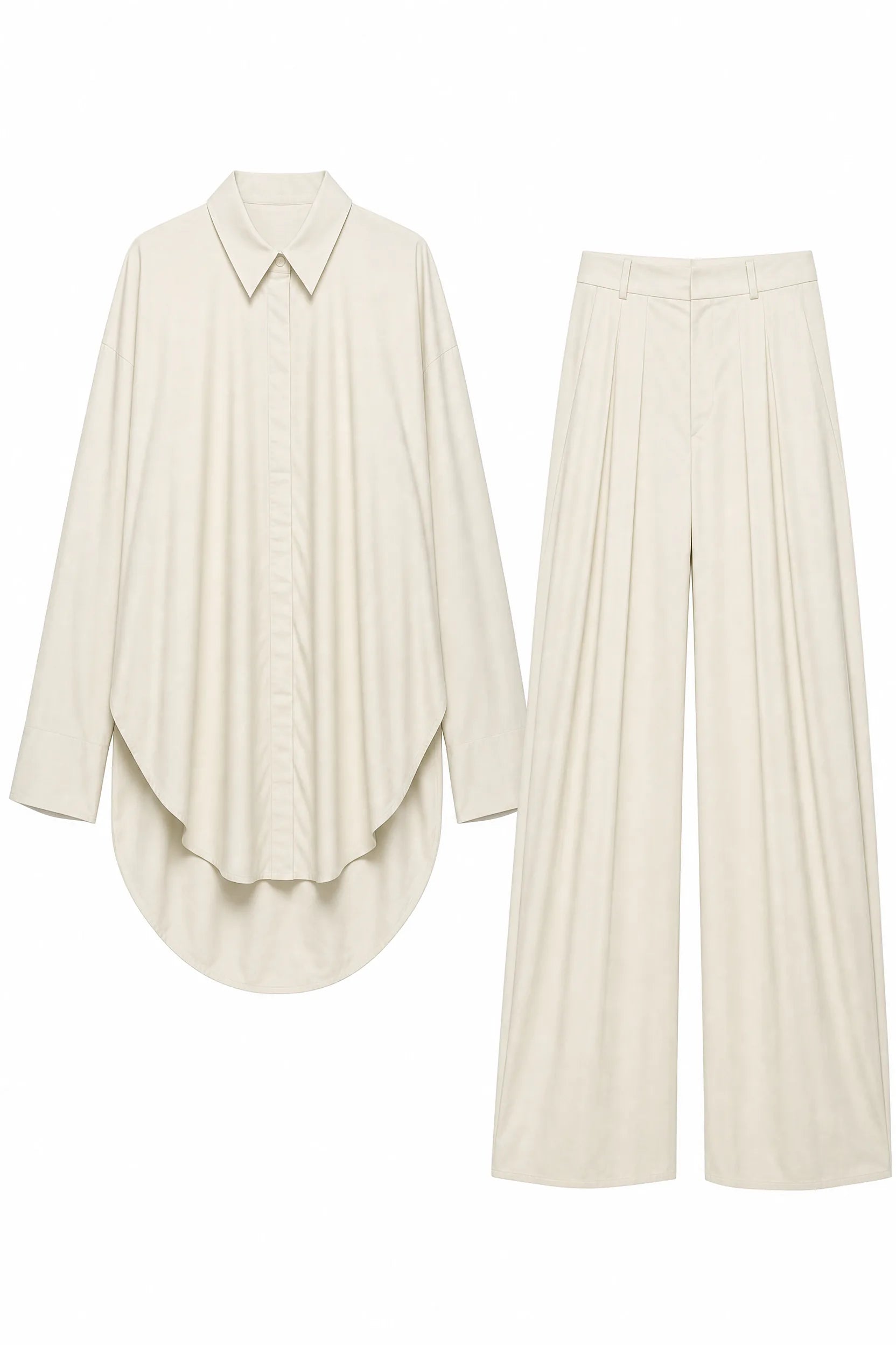 Ensemble crème ample à plis | Lounelle Paris