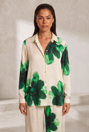Ensemble écru fluide imprimé floral | Lounelle Paris