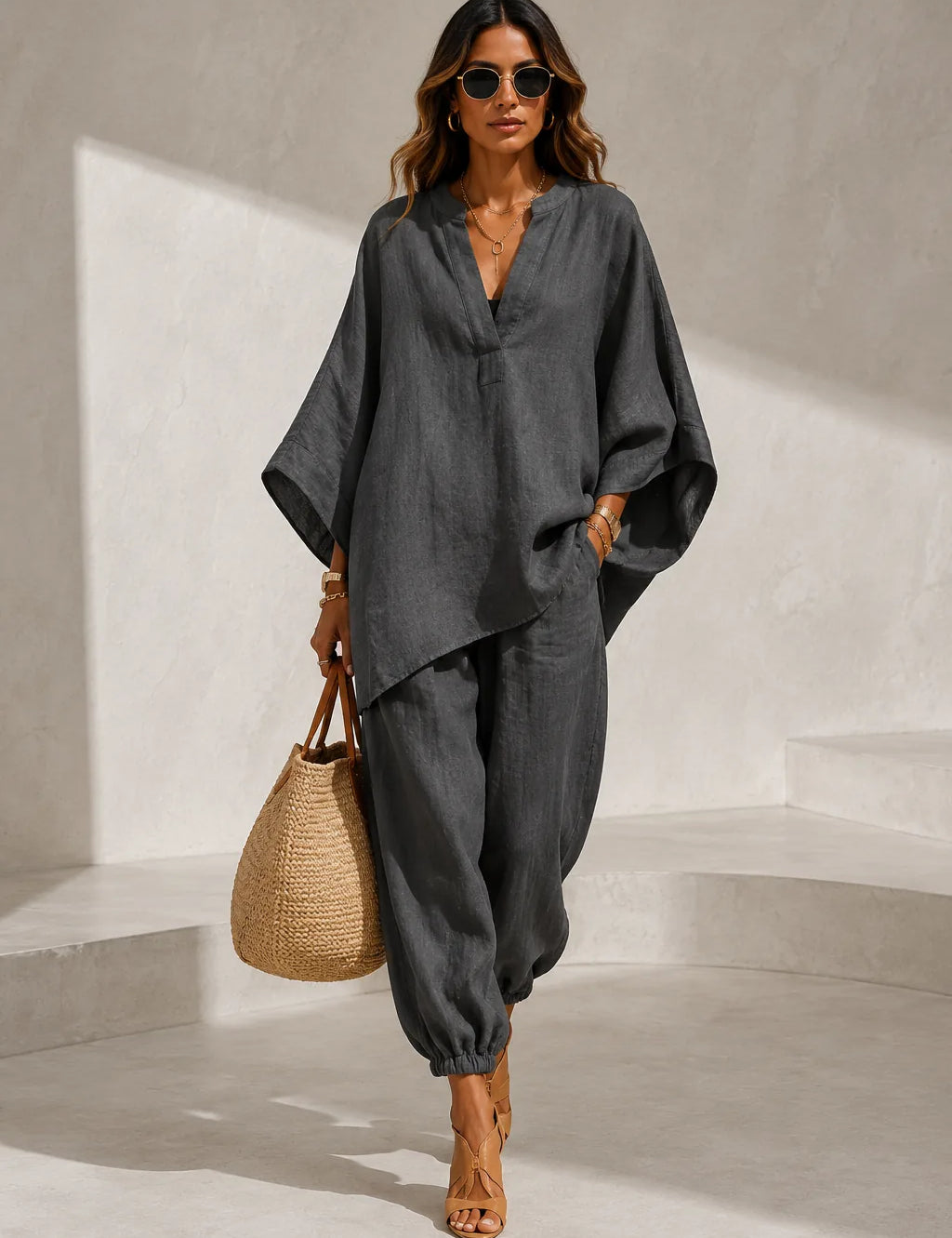 Ensemble fluide col V | Lounelle Paris