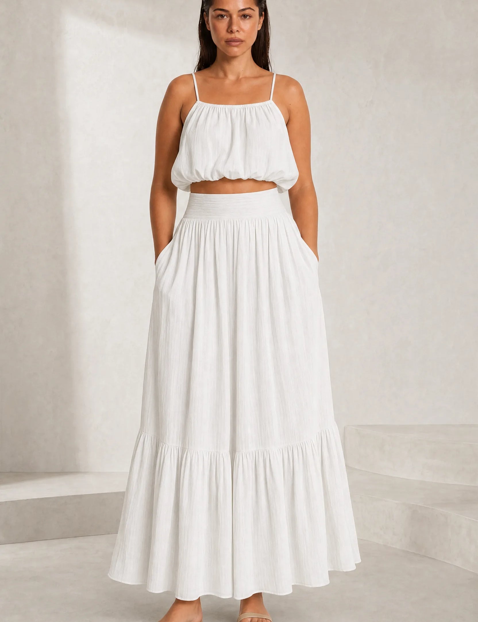 Ensemble jupe longue fines bretelles | Lounelle Paris