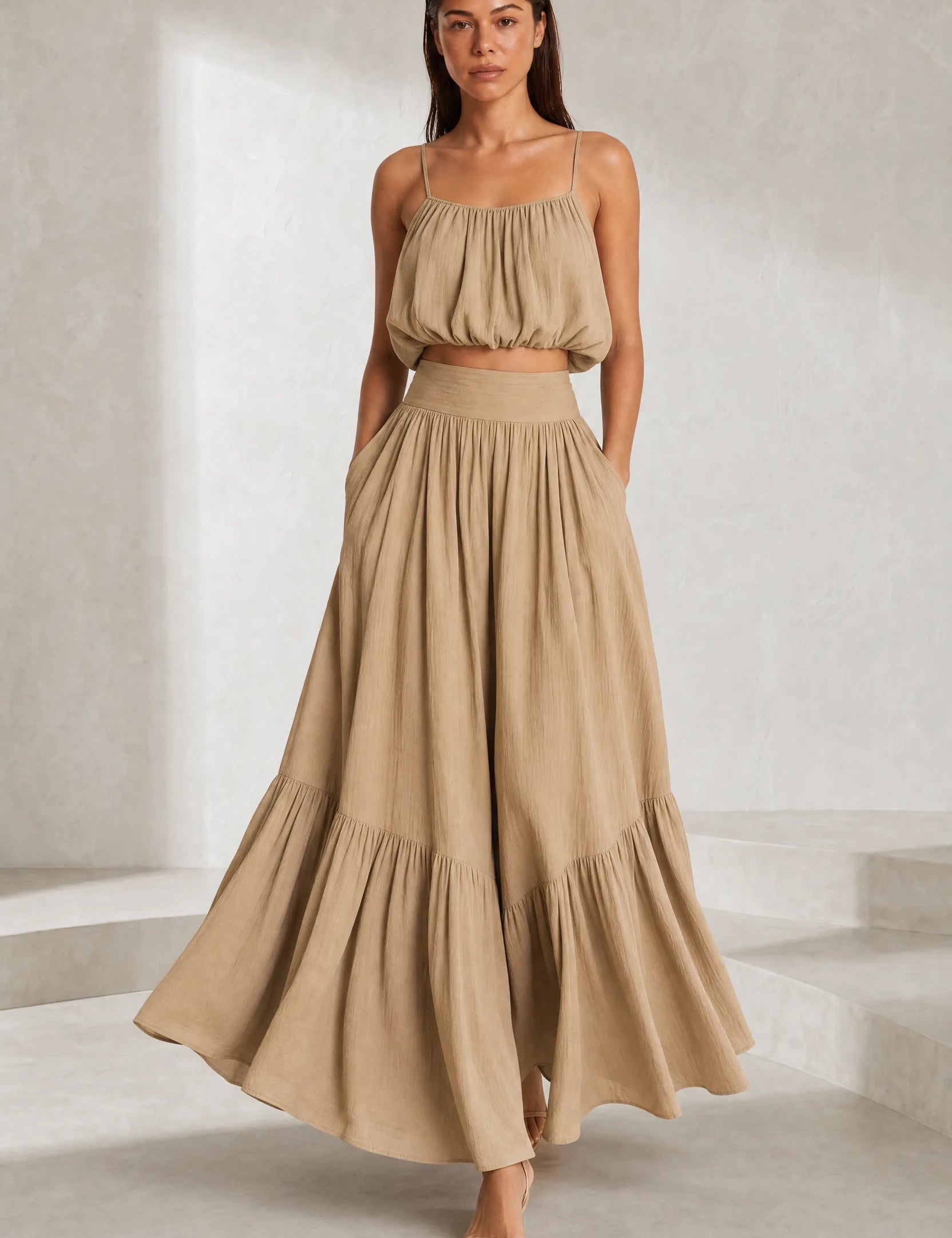 Ensemble jupe longue fines bretelles | Lounelle Paris