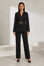Ensemble noir ceinturé taille haute | Lounelle Paris