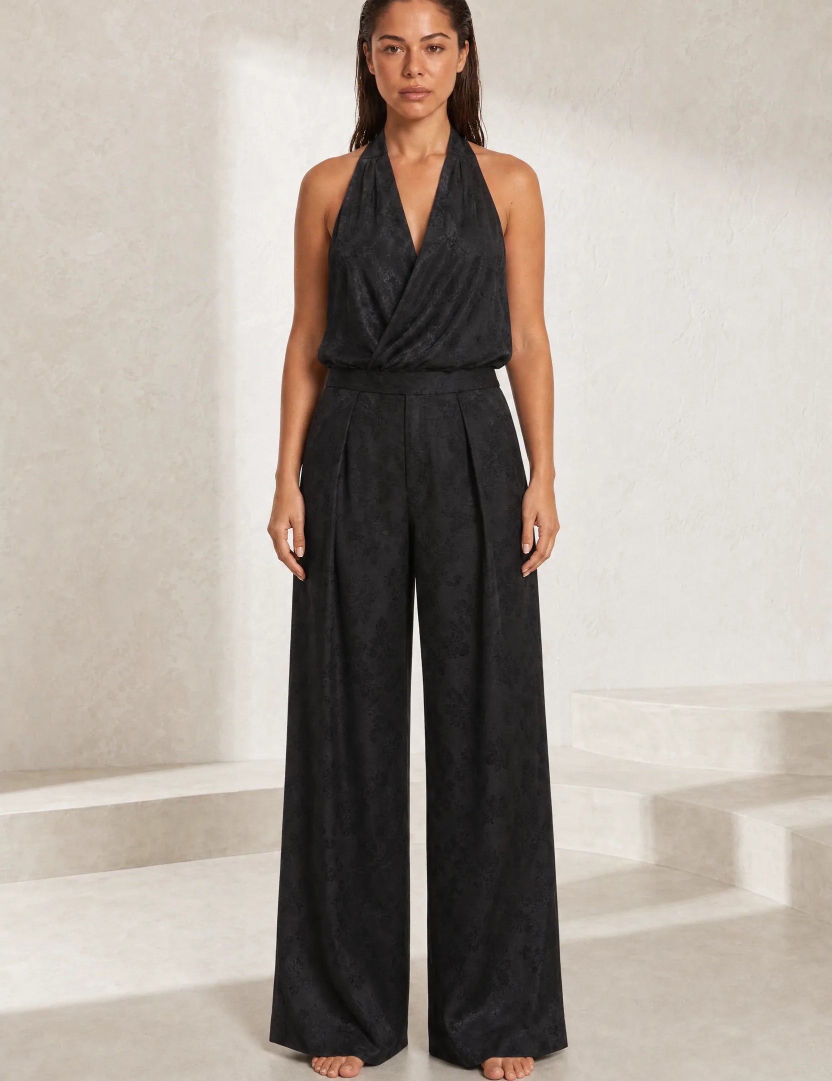 Ensemble noir col licou dos nu | Lounelle Paris