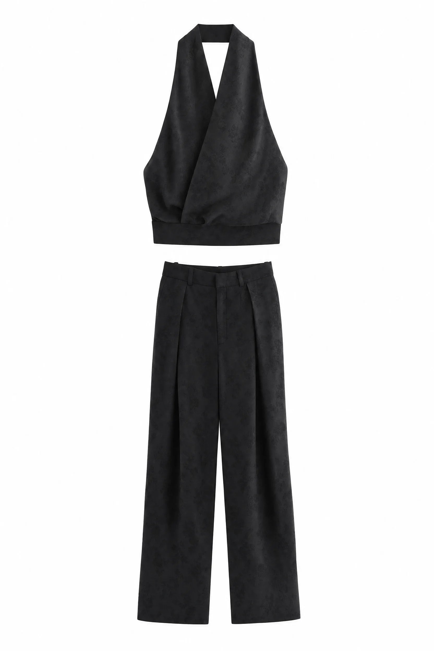 Ensemble noir col licou dos nu | Lounelle Paris