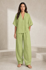 Ensemble pantalon ample col V