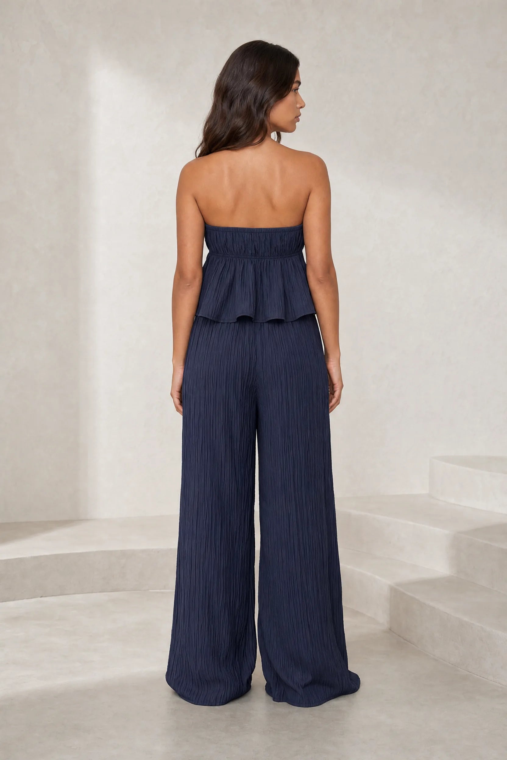 Ensemble pantalon large bustier volanté | Lounelle Paris