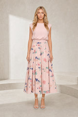 Ensemble rose floral taille haute