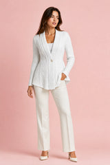 Tætsiddende tekstureret blazer vest