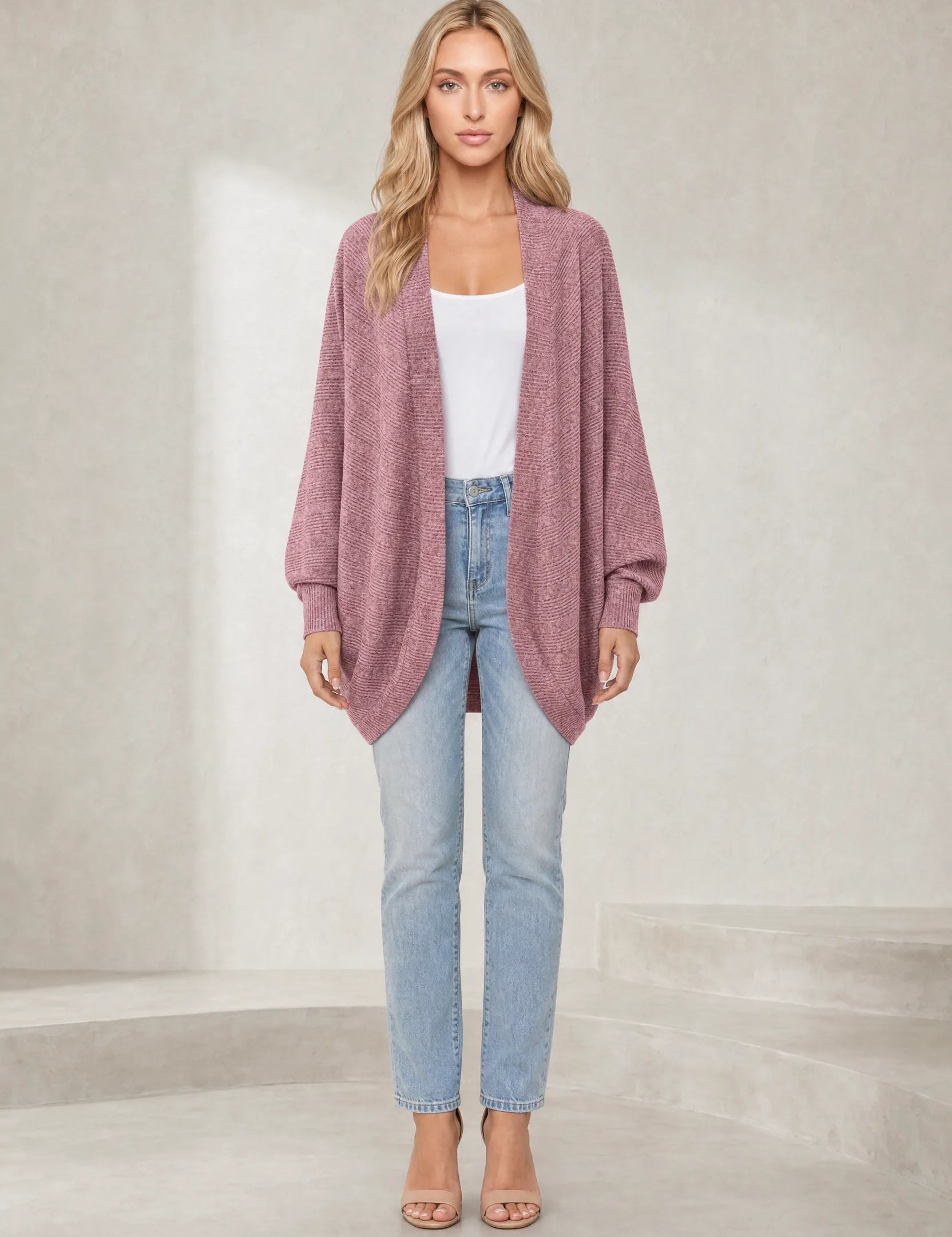 Gilet mi-long en maille côtelée | Lounelle Paris