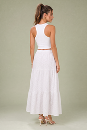 Ensemble blanc à imprimé floral | Vue de dos | Lounelle Paris
