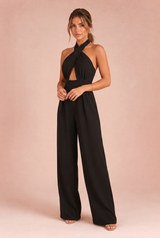 Halterneck jumpsuit med bar ryg