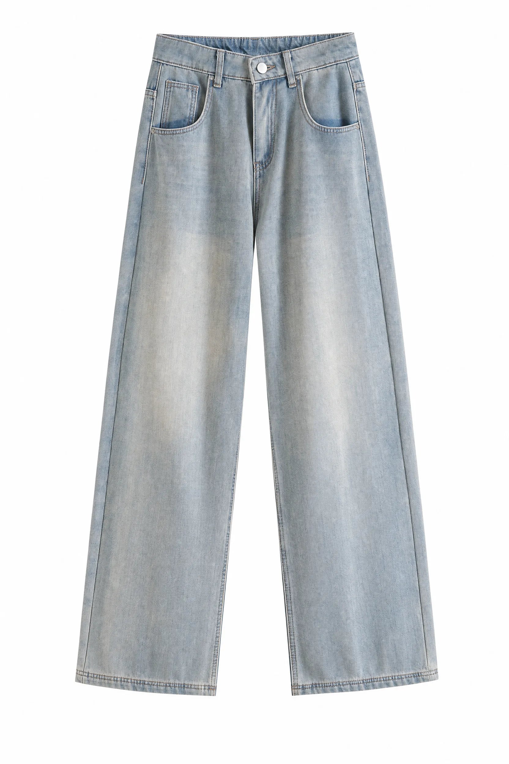 Jean bleu clair ample taille mi-haute | Lounelle Paris