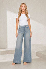 Jean bleu délavé coupe ample | Lounelle Paris