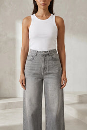 Jean taille haute jambe large | Lounelle Paris