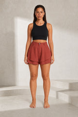 Jupe-culotte taille haute fluide