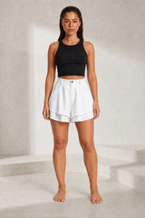 Jupe-culotte taille haute fluide