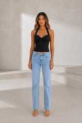 Crop top corset licou décolleté en cœur