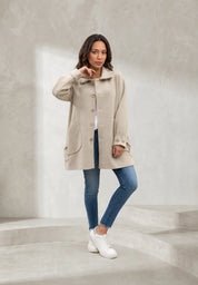 Manteau beige ample col à revers | Lounelle Paris