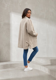 Manteau beige ample col à revers | Lounelle Paris