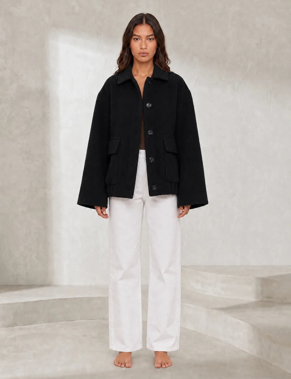 Manteau court ample à boutons | Lounelle Paris