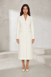 Manteau long cintré à col tailleur | Lounelle Paris