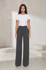 Pantalon de tailleur fluide taille haute