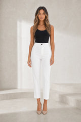 Pantalon droit taille haute 7/8
