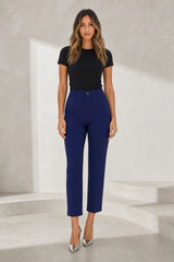 Pantalon droit taille haute 7/8
