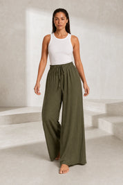 Pantalon fluide large taille cordon | Lounelle Paris