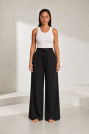 Pantalon fluide large taille cordon | Lounelle Paris
