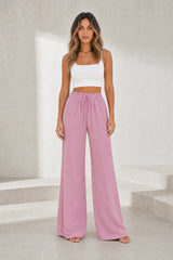 Pantalon large fluide à cordon