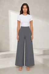 Pantalon large fluide taille haute