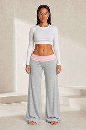Pantalon large marron taille basse | Lounelle Paris