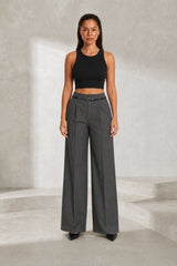 Pantalon large taille haute