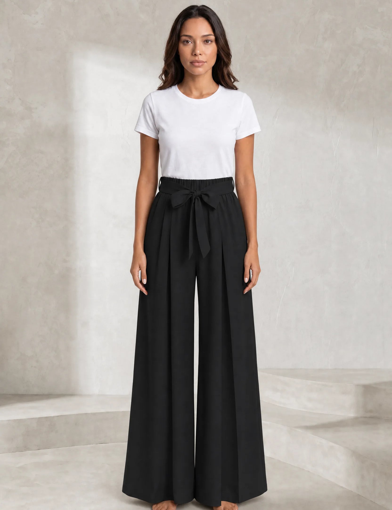 Pantalon large taille haute fendu | Lounelle Paris