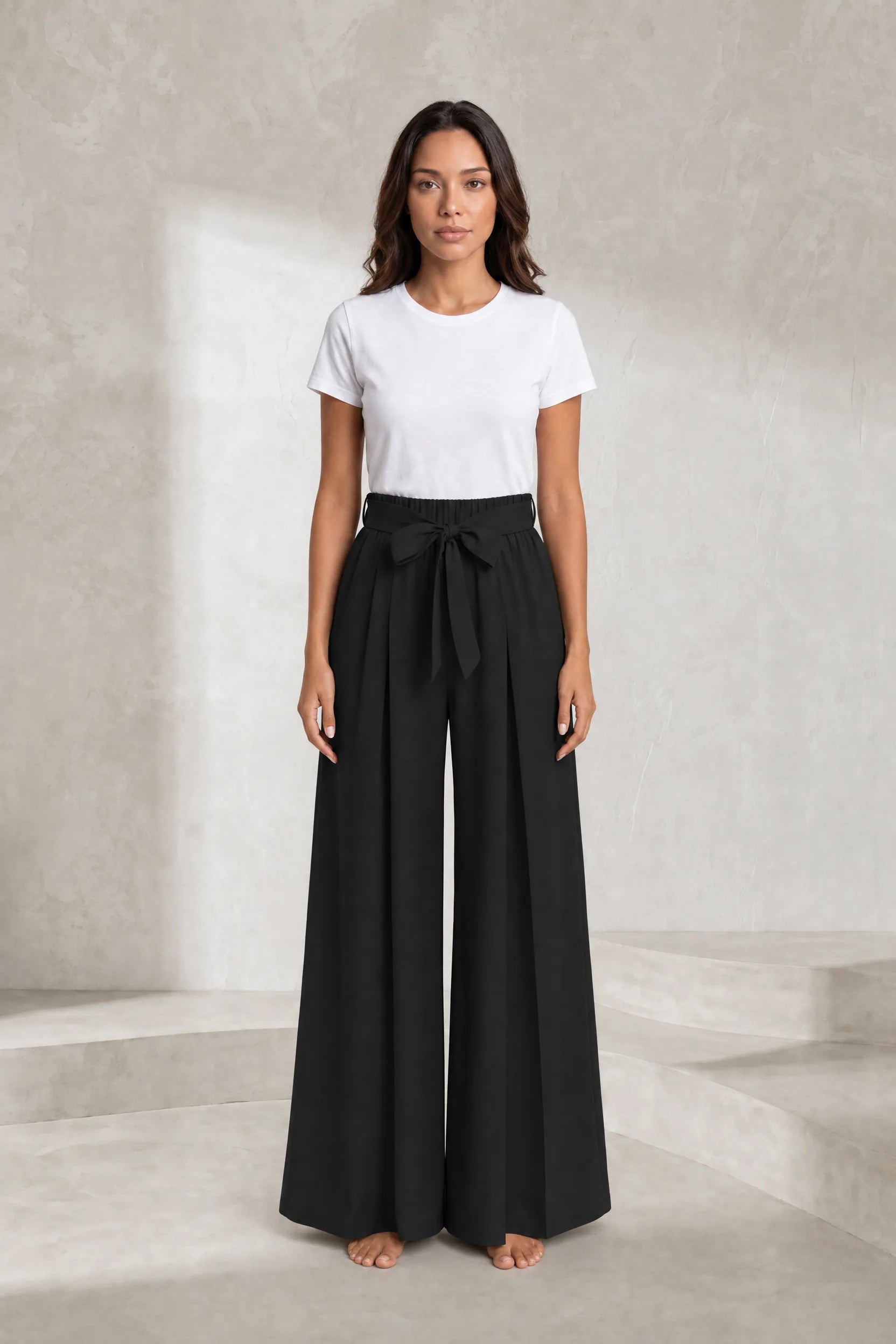 Pantalon large taille haute fendu | Lounelle Paris