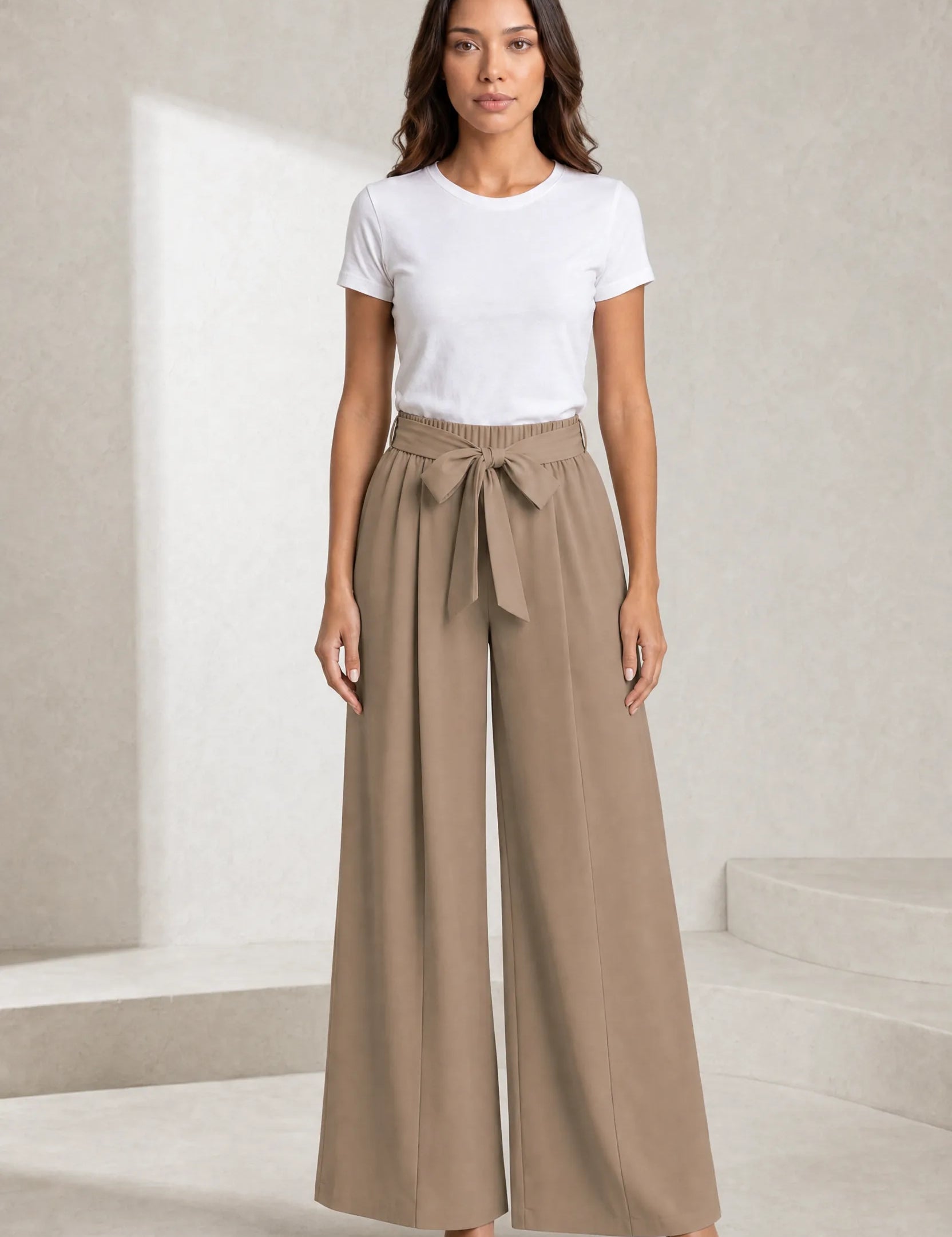 Pantalon large taille haute fendu | Lounelle Paris