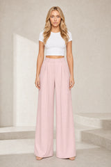 Pantalon large taille haute fluide