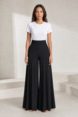 Pantalon large taille haute fluide