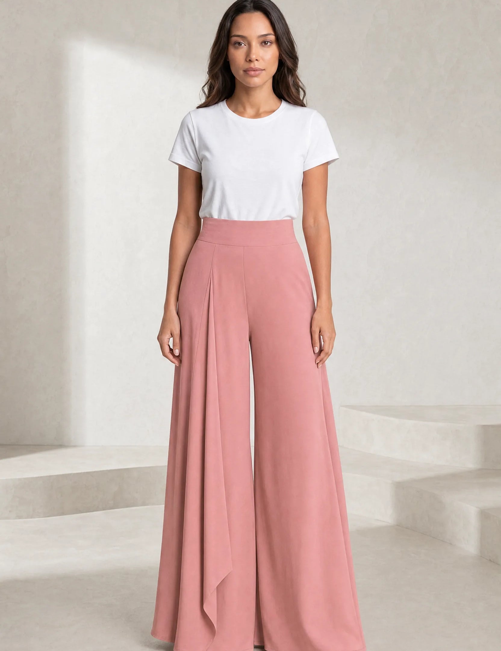 Pantalon large taille haute fluide | Lounelle Paris