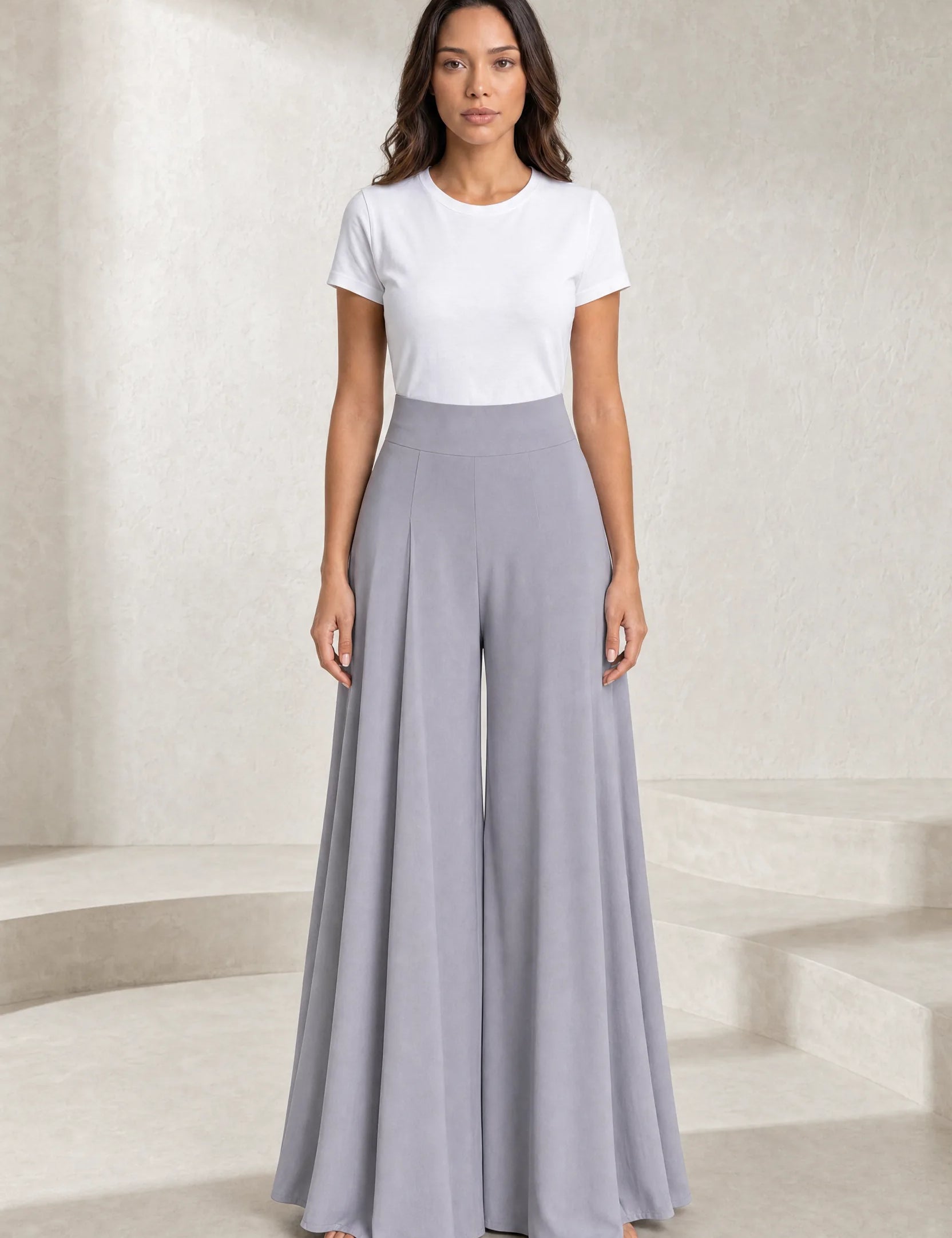Pantalon large taille haute fluide | Lounelle Paris