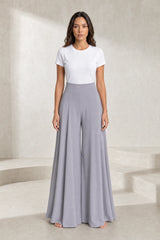 Pantalon large taille haute fluide