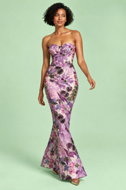 Robe moulante bustier violette | Vue en mouvement | Lounelle Paris
