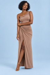 Beige snoet asymmetrisk stringbody