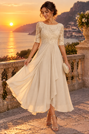Robe en mousseline à corsage brodé ivoire | Deuxième photo lifestyle | Lounelle Paris