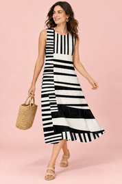 Robe midi blanche à imprimé floral | Vue en mouvement | Lounelle Paris