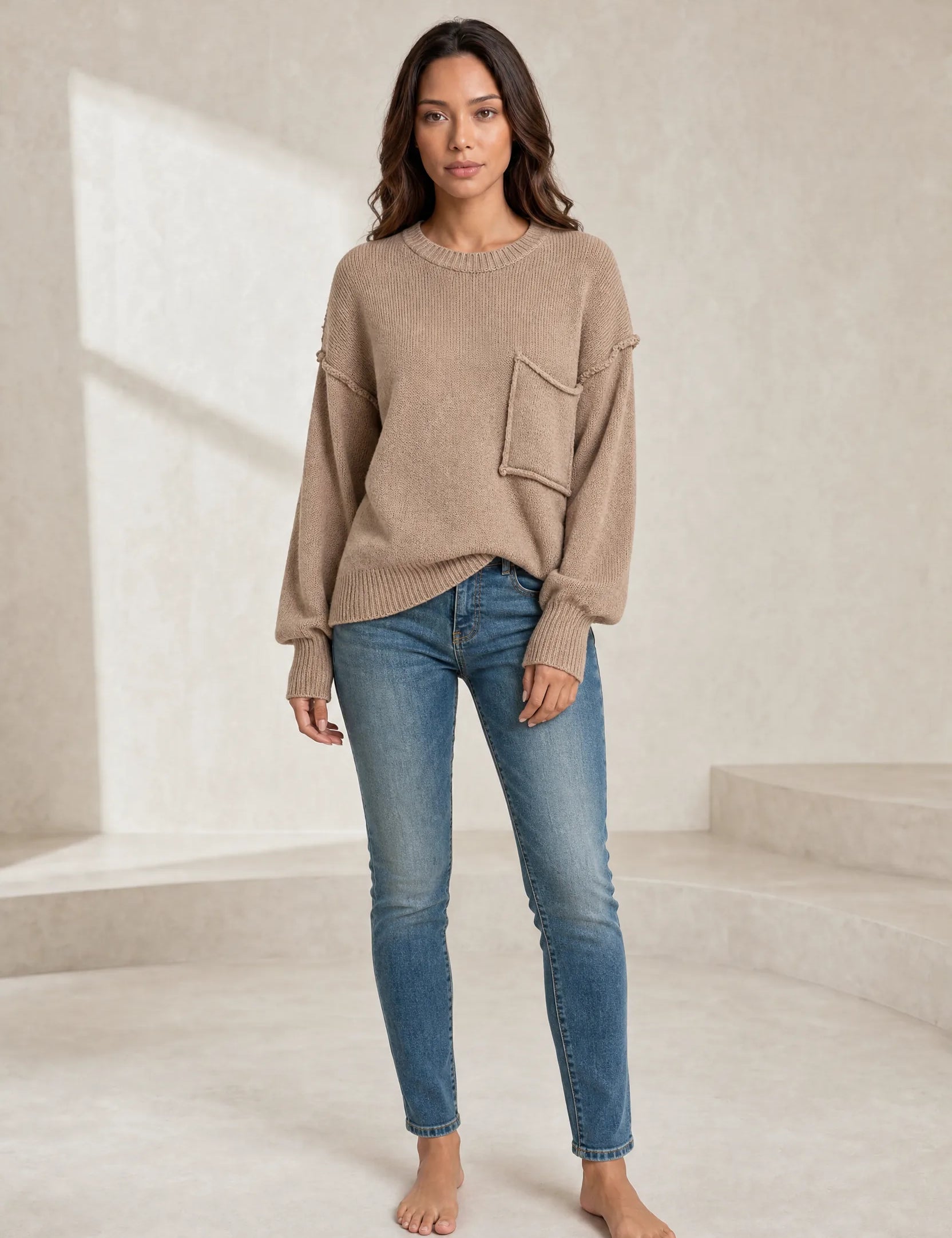 Pull ample à poche poitrine | Lounelle Paris