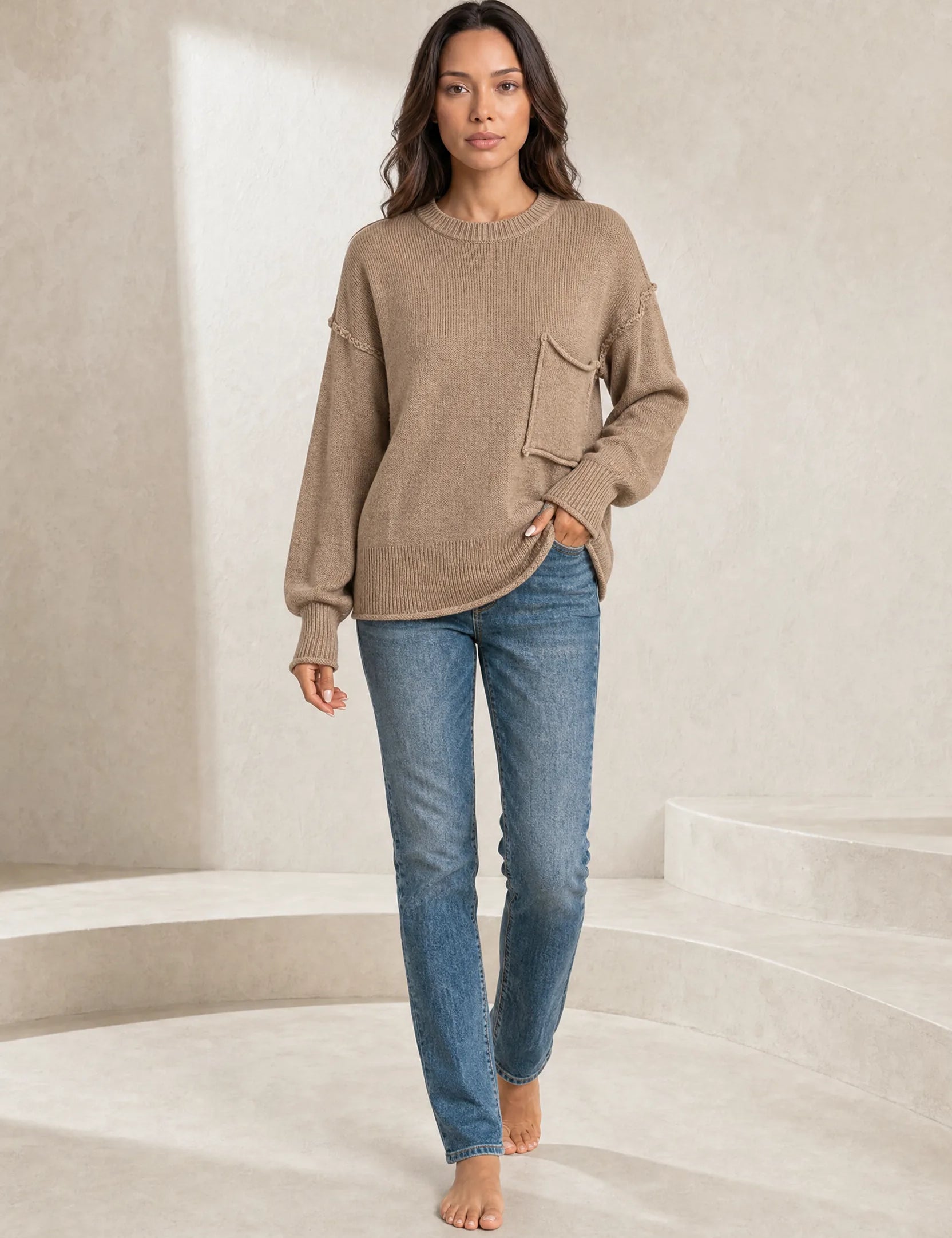 Pull ample à poche poitrine | Lounelle Paris